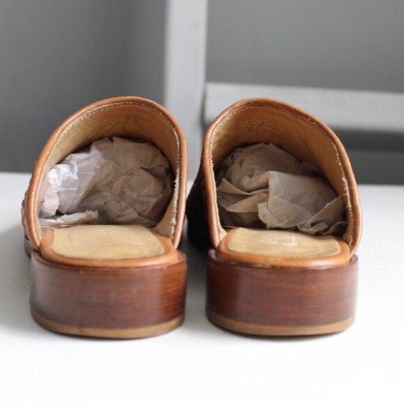 Nisolo Ama Women's Tan Leather Woven Mules Flats Size 7 - Picture 4 of 7